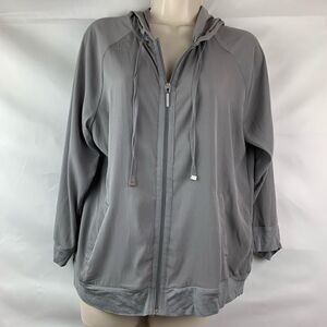 New York & Co grey hooded full zipper hooded top